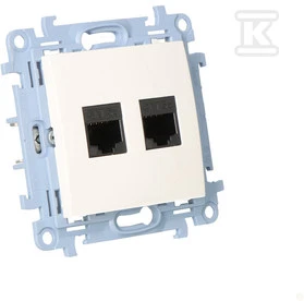 Kontakt-Simon Kompiuterių lizdai dviviečiai RJ45 kategorijos 5E baltieji (C52.01 / 11)