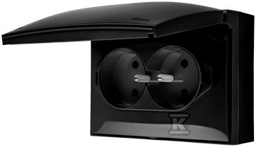Kontakt Simon GN.2-KR.Z/U IP44 JUODA MAT AQUACLICK