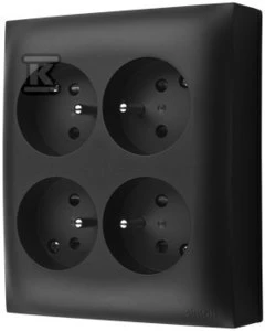 Kontakt-Simon Simon Aquaclick Lizdas IP20, 4-krotne su uziem. juoda ACGZN4/49