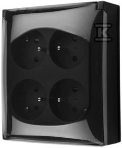 Kontakt Simon GN.4-KR.Z/U IP44 TR.JUODA MAT AQUACLICK