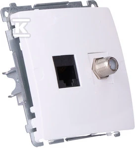 Kontakt Simon GN.ANTENOWE F+RJ45 K.6 Baltas BASIC