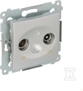 Kontakt-Simon SIMON54 RTV antenos lizdas 1dB galutinis sidabrinis matinis - DAK.01/43