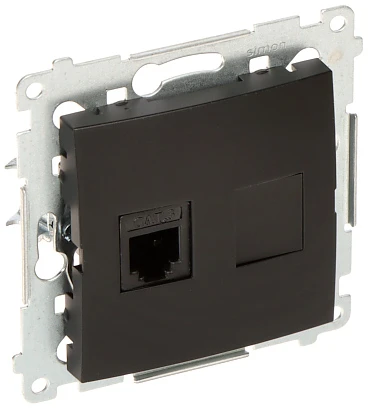 Kontak Simon Kontakt-Simon Simon 54 Vienvietis RJ12 telefono lizdas (modulis) juodas matinis DT1.01/49