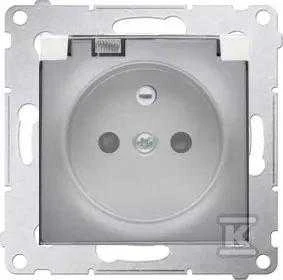 Kontakt-Simon Hermetic vieno lizdo lizdas SIMON54 be 16A IP44 sidabrinis matinis - DGZ1BUZ.01/43A