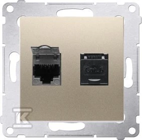 Kontakt Simon GN.KOMP.2XRJ45 CAT6 TRANS. MATINIS AUKSINIS SIMON5