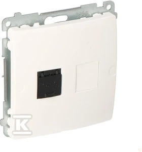 Kontakt-Simon Vienvietis kompiuterio lizdas BASIC MODULE RJ45 cat.6 su langine balta - BM61.01/11