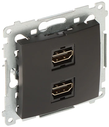 Kontakt Simon dvigubas HDMI lizdas, juodas