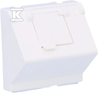 Kontakt-Simon Tile K45 iš vieno RJ telekomunikacijų lizdo, įstrižainė su sklende, gryna balta - K80/9