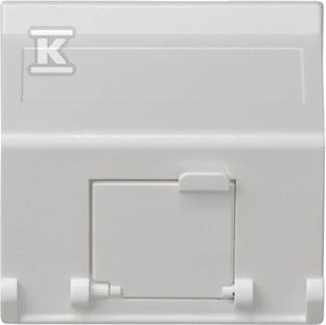 Kontakt-Simon Tile K45 iš vieno RJ telekomunikacijų lizdo, įstrižainė su sklende, gryna balta - K80/9