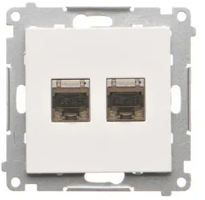 Kontakt Simon Susisiekite su Simon T62E.01/116 Simon 55 Lizdas kompiuterio dvigubas RJ45 6 kategorijos, ekranuotas su apsauga nuo dulkių (modulis) Grafitinis matinis T62E.01/116