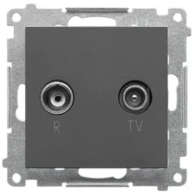 Kontakt-Simon Lizdas antenowe R-TV przelotowe 10 dB (moduł). 1x Wejście: 5862 MHz grafito mat TAP10.01/116