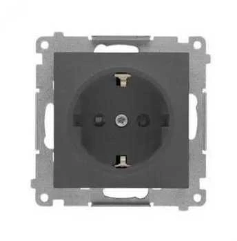 Kontakt Simon TGSZ1CZ.01/116 Simon 55 Schuko lizdas su apsauginėmis užsklandomis (modulis) 16 A, 250 V~, greitosios jungtys Grafitinis matinis TGSZ1CZ.01/116