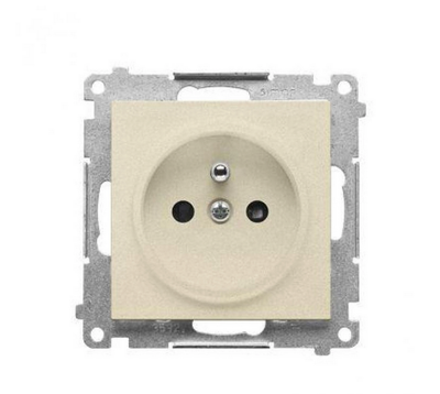 Kontakt Simon TGZ1CZ.01/144 Simon 55 Viengubas lizdas su įžeminimu ir sklendėmis (modulis) 16 A 250 V, greitos jungtys Šampano spalvos matinė TGZ1CZ.01/144