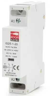 KOOP Elektro Stycznik modułowy 25-20 25A 2NO 230V 1P 1-FAZ IS25-1-20
