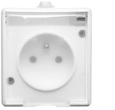 Kos Elektro System KOS TROL LINE Single- Z / U 16A IP44 su skaidria balta atvara (100132)