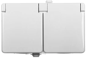 Kos Elektro System KOS TROL LINE Hermetics lizdas dvivietis su / U 16A IP44 su plonas baltas (100436)