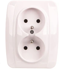 Kos Elektro System KOS Dvivietis lizdas KOS 1 su / U balta (110436)