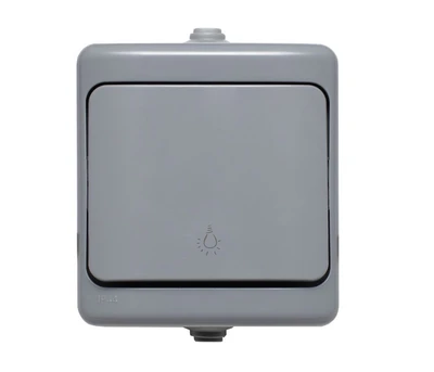 Kos Elektro System KOS BRIZA Lengvas mygtukas IP54 10AX 250V pilkas 1800003