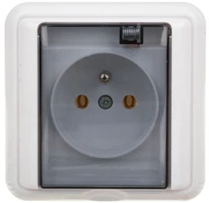 Kos Elektro System KOS Cosmo hermetiškas lizdas vienas su / U IP44 su balta atvara (331439)