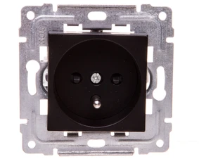 Kos Elektro System KOS Vienvietis lizdas Dante w/u 16A su juodos spalvos sklende (450934)