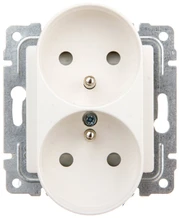 Kos Elektro System KOS Dvigubas VenA lizdas įžeminimo 16A 250V, balta (510447)
