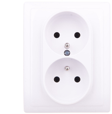 Kos Elektro System KOS Dvivietis lizdas KOS 66 žemės 16A 250V baltos (660436)