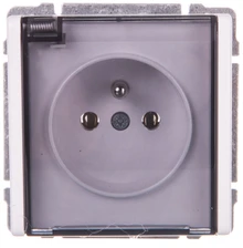 Kos Elektro System KOS Įleidžiamas kištukinis lizdas KOS66 įžeminimo sklendė 16A 250V IP44 balta (660440)