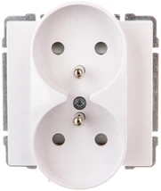 Kos Elektro System KOS Dvigubas lizdas KOS66 įžeminimo sklendė 16A 250V IP40 balta (660447)