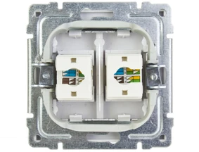 Kos Elektro System KOS Dvivietis lizdas KOS 66 kompiuteris 2 x RJ45 balta (660467)