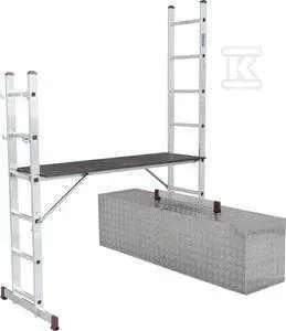 Pastolinės kopėčios KRAUSE, aliumininės, universalios, 2 x 6, darbinis aukštis - 375 cm