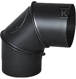 Juoda 160 mm dūmtraukio alkūnė su valymo anga