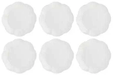 La Porcellana Bianca 6 dalių pietų lėkščių rinkinys Villadeifiori – baltos spalvos, 26 cm