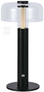 V-tac 1W LED įkraunamas stalinis šviestuvas, juodas, 3000K, dimeriuojamas