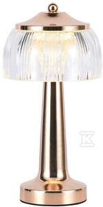 V-tac 1W LED įkraunamas stalinis šviestuvas, aukso sp. korpusu, 3000/6000K, dimeriuojamas