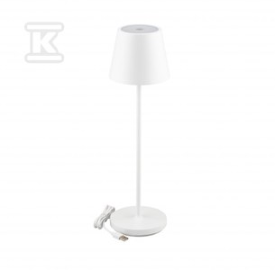 V-tac 2W LED įkraunamas stalinis šviestuvas, baltas, 3000K, dimeriuojamas, IP54, su belaidžio įkrovimo funkcija