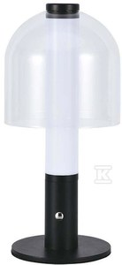 V-tac 2W LED įkraunamas stalinis šviestuvas, juodos sp./skaidrus, 3000/6000K, dimeriuojamas