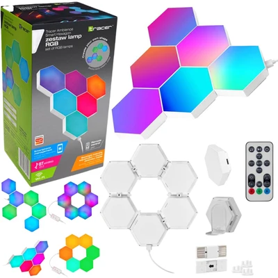 Tracer šešiakampės RGB Ambience lempos – Smart Hexagon