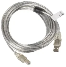 LANBERG CA-USBA-12CC-0050-TR Lanberg USB 2.0 AM-BM laidas su ferito permatomu 5 m