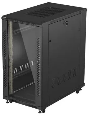 Ant grindų pastatoma stelažo tipo serverio spintelė - 19 colių 22U 600x1000mm - juoda - perforuotos durys.- Lanberg FF01-6022-23B