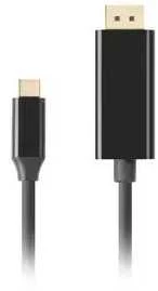 LANBERG LAIDAS USB-C(M)->DISPLAYPORT(M) 1M 4K 60HZ JUODA CA-CMDP-10CU-0010-BK
