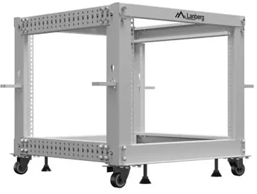 LANBERG Open rack 19 colių 9U 600x600–1100 reguliuojamas pilkas
