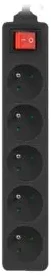 LANBERG PS1-05E-0300-BK 3M Juodas LANTERGE CURVE 5X 230V PL SU GRANDINĖS IŠJUNGIKLIU PILNAS VARIS