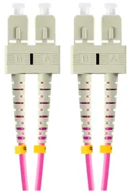 LANBERG šviesolaidinis laidas MM SC/UPC-SC/UPC dvipusis 1m LSZH om4 50/125 3.0mm violetinis