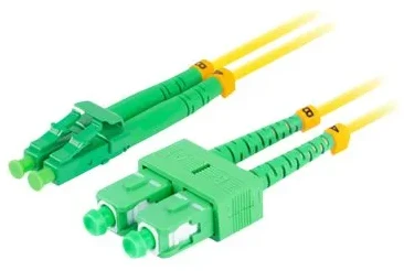LANBERG šviesolaidinis patchcord SM SC/APC-LC/APC dvipusis 2m LSZH g657a1 3.0mm geltonas