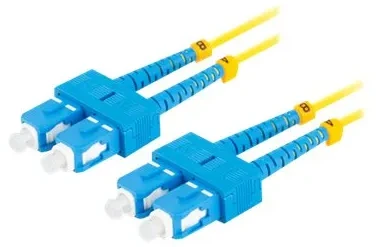 LANBERG šviesolaidinis patchcord SM SC/UPC-SC/UPC dvipusis 5m LSZH g657a1 3.0mm geltonas