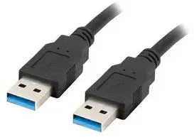 LANBERG USB-A 3.0 M/M kabelis, 1M, juodas, CA-USBA-30CU-0010-BK