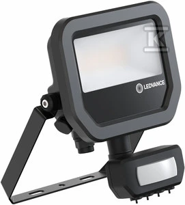 Ledvance 6-8W LED prožektorius FL 10 GEN4, juodas, 3000K, IP65, su judesio davikliu
