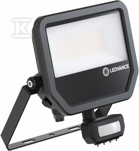 Ledvance 27-41W LED prožektorius FL 50 GEN4, juodas, 4000K, IP65, su judesio davikliu