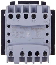 Legrand 63W transformatorius, priekinis vaizdas su gnybtais