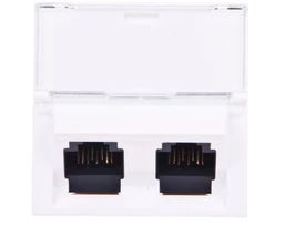 Legrand MOSAIC PC lizdas, dvivietis RJ45 cat.6 UTP 2M 45st, baltas (076504)